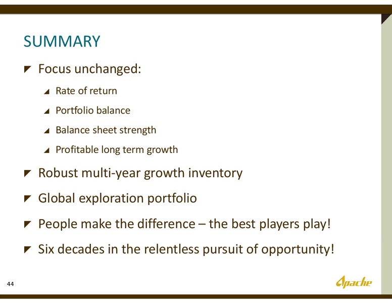2012ANNUAL SHAREHOLDER MEETING – Apache Corp – slide 43