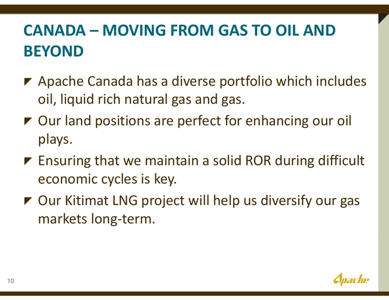 BARCLAYS INVESTOR TOUR – Apache Corp – slide 9