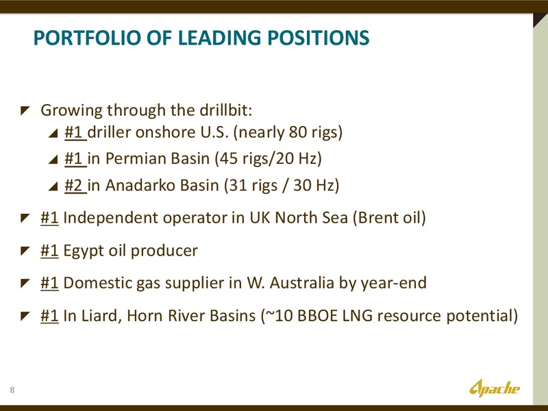 BARCLAYS CAPITAL CEO ENERGY CONFERENCE – Apache Corp – slide 7