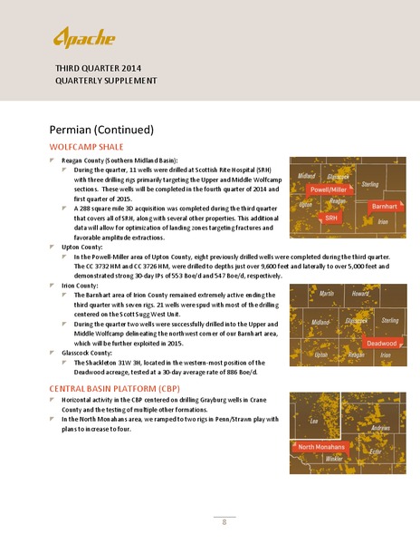 Q3 2014 QUARTERLY SUPPLEMENT – Apache Corp – slide 9