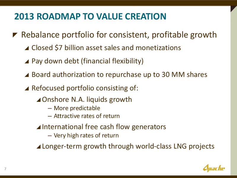 INVESTOR PRESENTATION – Apache Corp – slide 6