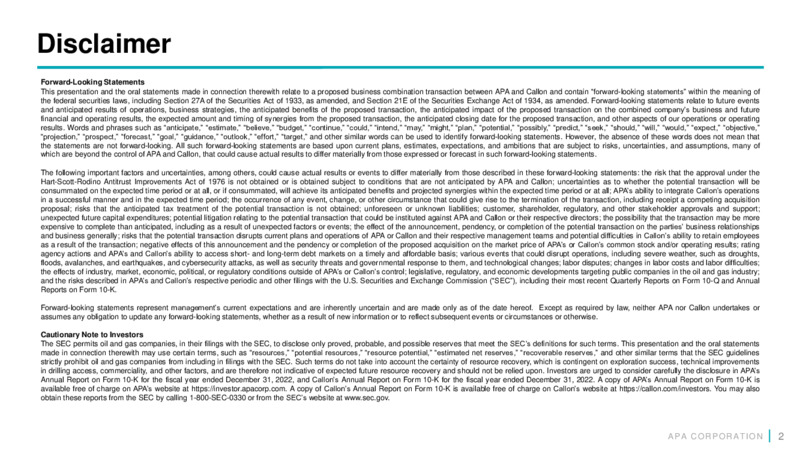 January 2024 Accretive Permian Transaction – APA Corp. – slide 2