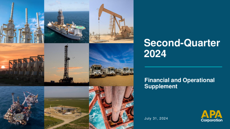 2Q 2024 Financial and Operational Supplement – APA Corp. – slide 1