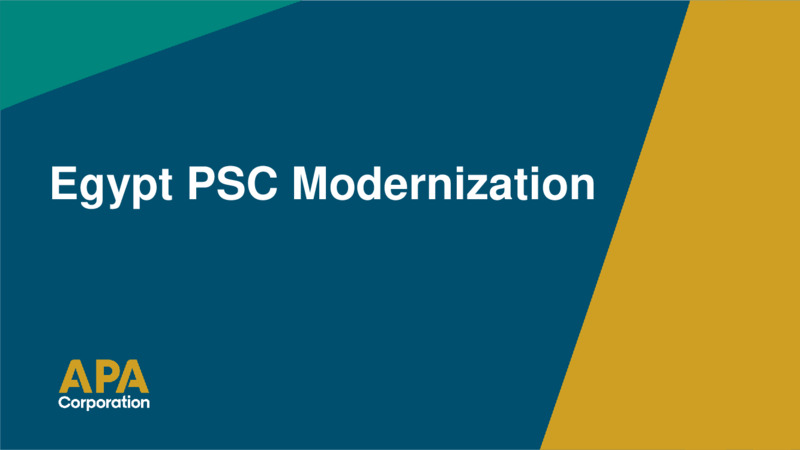 Egypt PSC Modernization – APA Corp. – slide 1