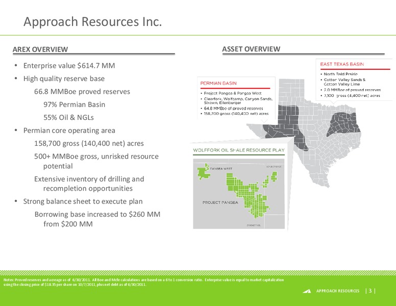 CANACCORD GENUITY 5TH ANNUAL GLOBAL ENERGY CONFERENCE – Approach Resources, Inc. – slide 2