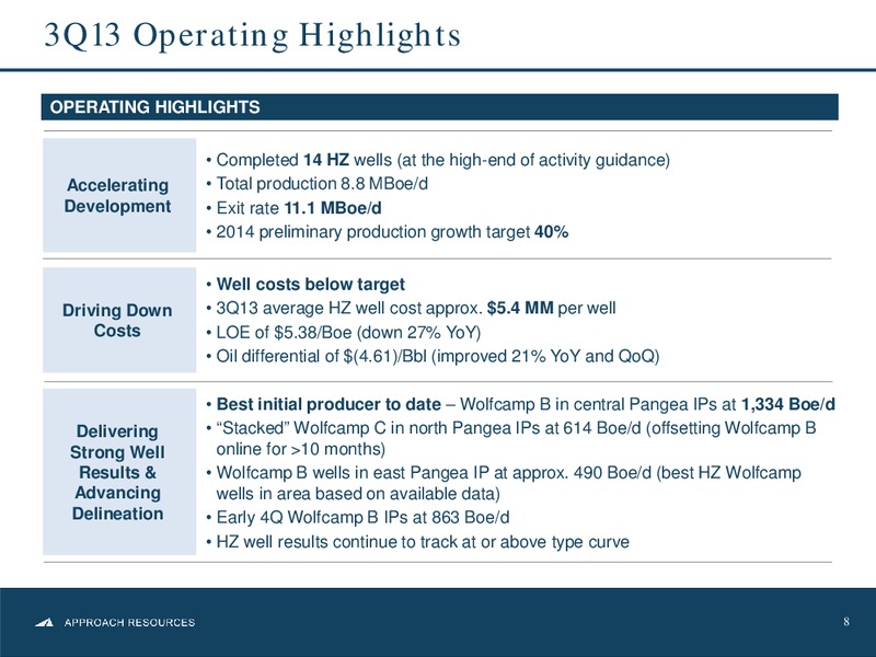 Q3 2013 RESULTS – Approach Resources, Inc. – slide 7