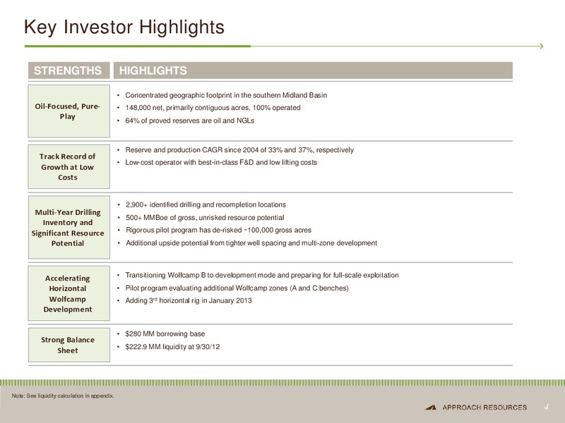 BAML 2012 GLOBAL ENERGY CONFERENCE – Approach Resources, Inc. – slide 3