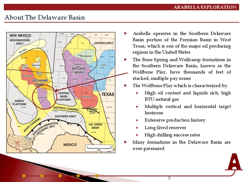INVESTOR PRESENTATION – Arabella Exploration Inc. – slide 4