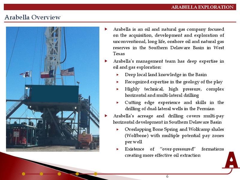 INVESTOR PRESENTATION – Arabella Exploration Inc. – slide 5
