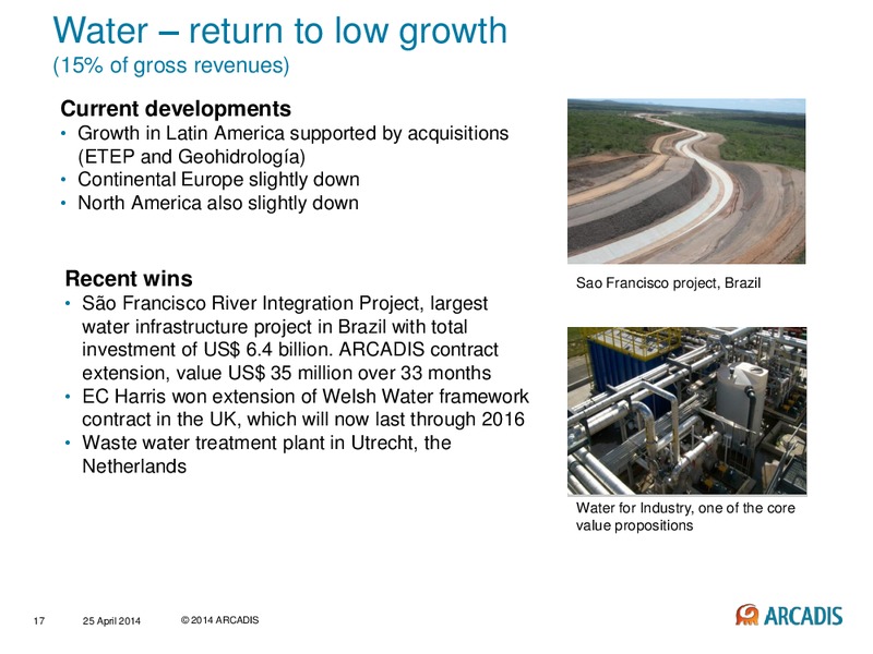 Trading update first quarter 2014 – Arcadis Nv – slide 16