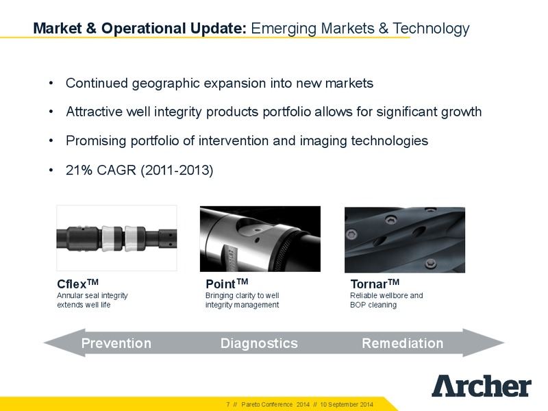Pareto Conference – Archer Petroleum – slide 6