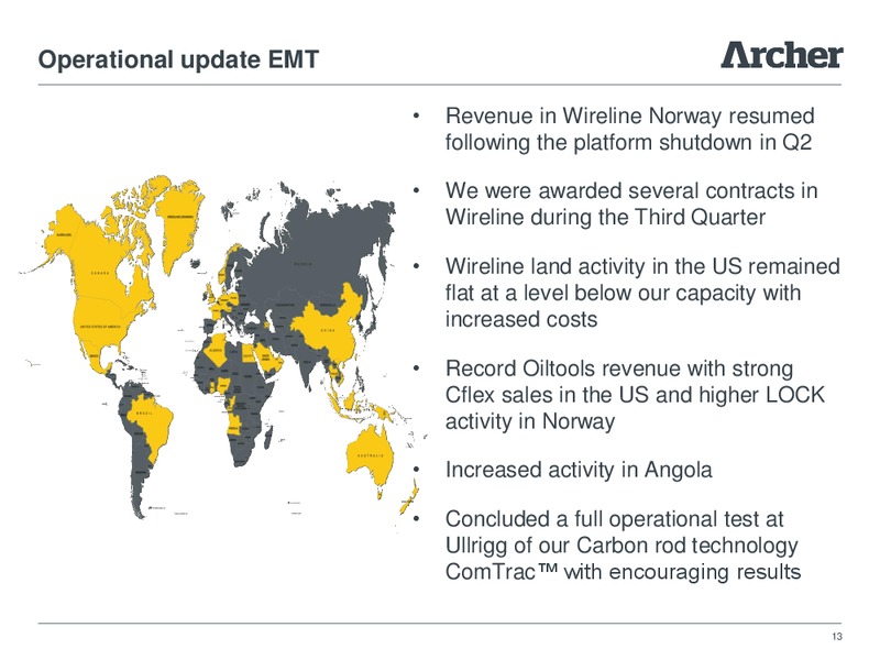 Third Quarter 2013 Results – Archer Well Services – slide 12