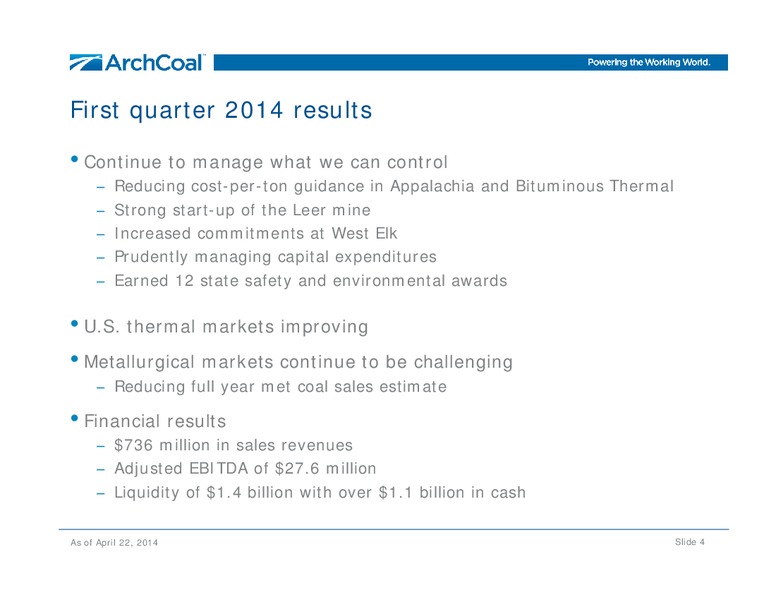 Annual Meeting of Shareholders – Arch Coal Inc. – slide 3