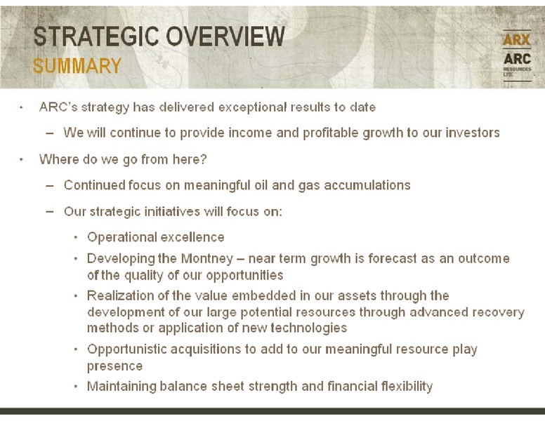BARCLAYS CAPITAL CEO ENERGY POWER CONFERENCE – Arc Resources Ltd. – slide 11