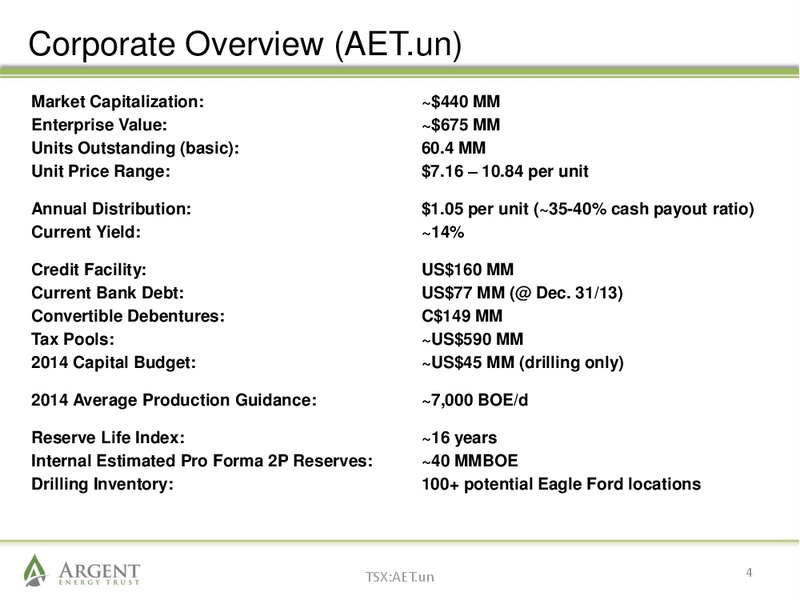 February 2014 Investor Presentation – Argent Energy Trust – slide 3