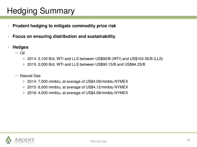 February 2014 Investor Presentation – Argent Energy Trust – slide 24