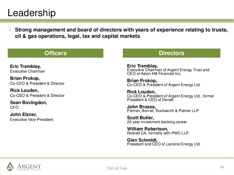 February 2014 Investor Presentation – Argent Energy Trust – slide 25
