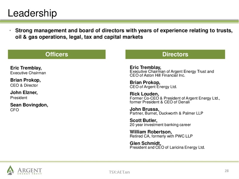 April 2014 Investor Presentation – Argent Energy Trust – slide 27