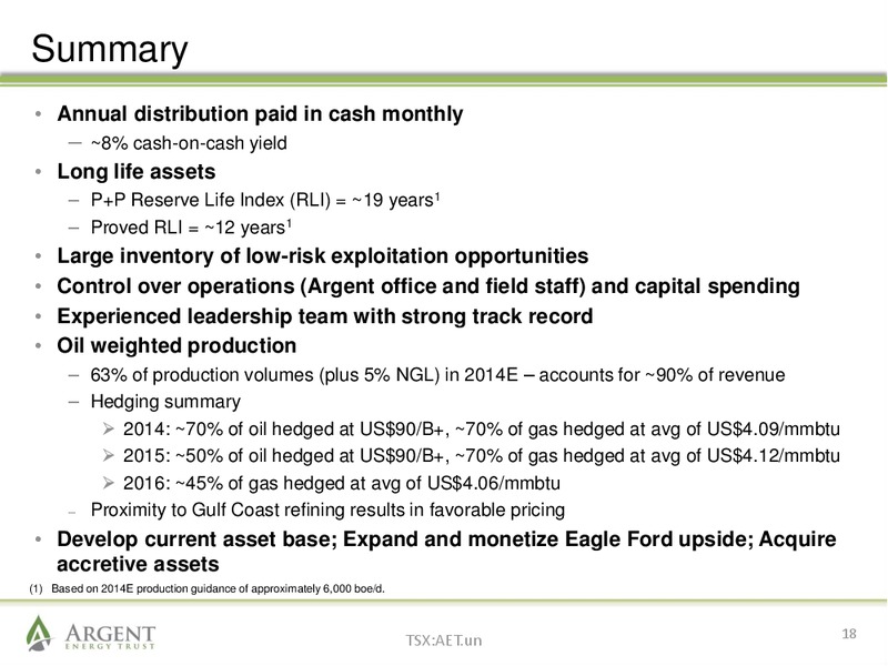 May 2014 Investor Presentation – Argent Energy Trust – slide 17
