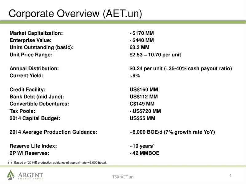 June 2014 Investor Presentation – Argent Energy Trust – slide 3