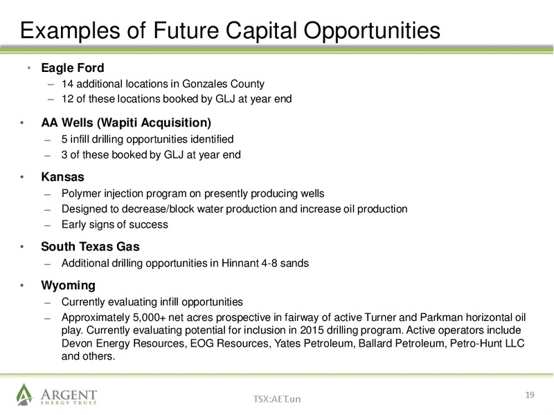 ENERCOMS OIL AND GAS CONFERENCE – Argent Energy Trust – slide 18