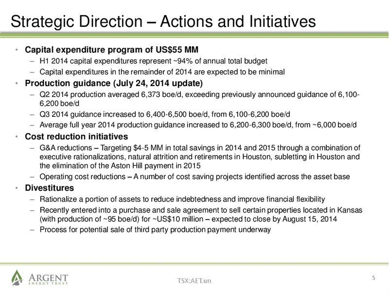 August 2014 Investor Presentation – Argent Energy Trust – slide 4