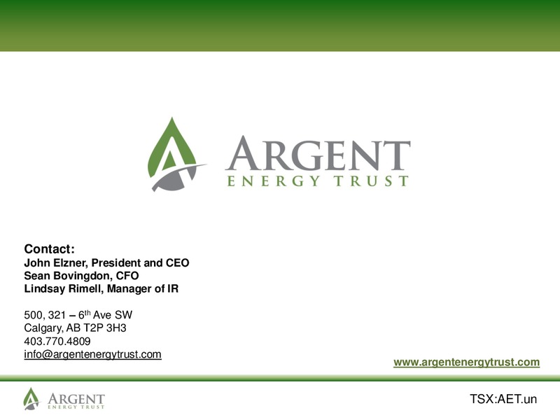 August 2014 Investor Presentation – Argent Energy Trust – slide 19