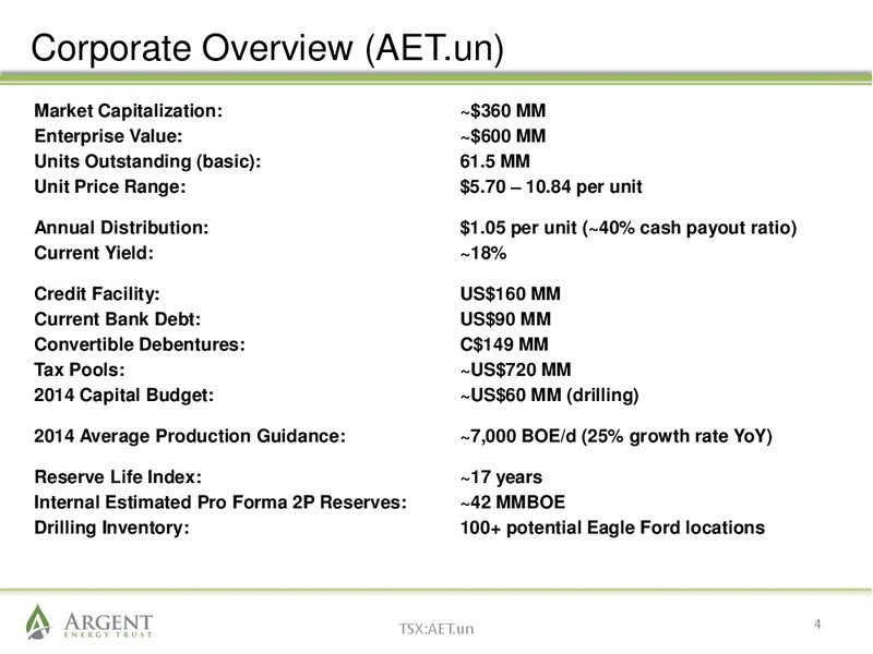 MARCH 2014 INVESTOR PRESENTATION – Argent Energy Trust – slide 3