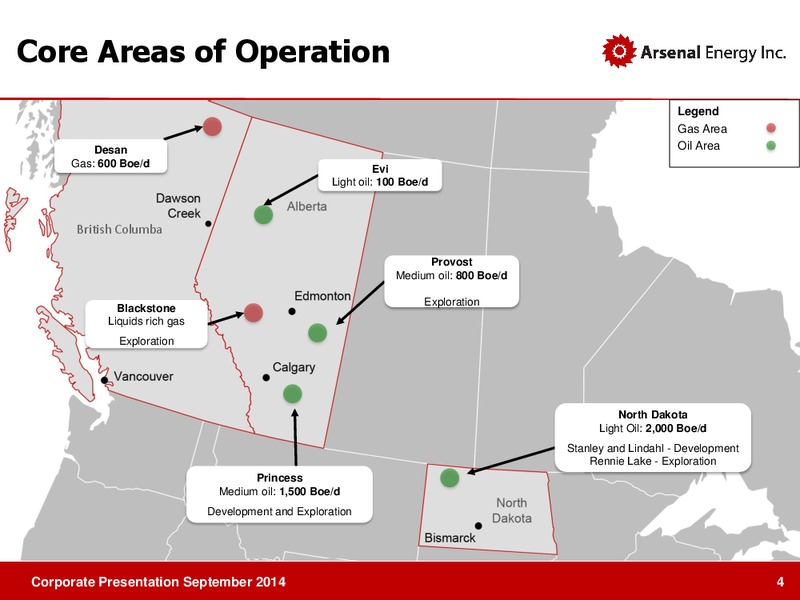 CORPORATE PRESENTATION – Arsenal Energy Inc. – slide 3