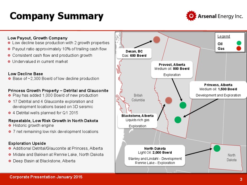 Corporate Presentation – Arsenal Energy Inc. – slide 2