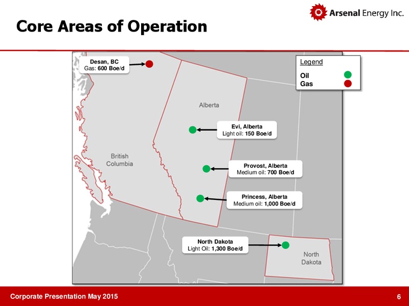 MAY 2015 INVESTOR PRESENTATION – Arsenal Energy Inc. – slide 5
