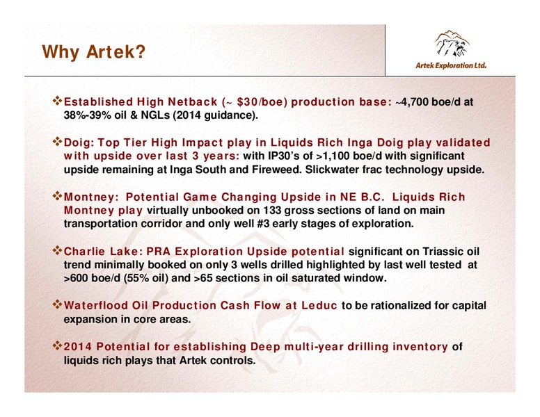 INVESTOR PRESENTATION – Artek Exploration Ltd. – slide 20