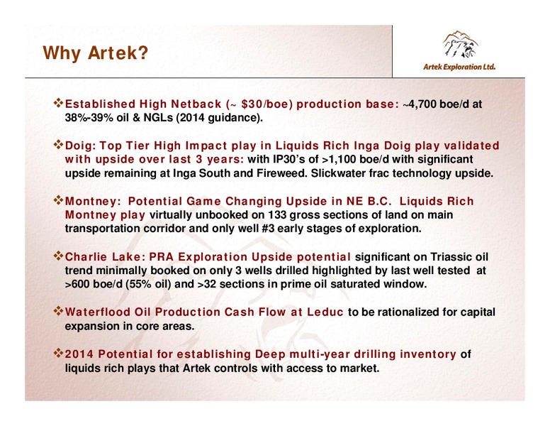 INVESTOR PRESENTATION – Artek Exploration Ltd. – slide 20