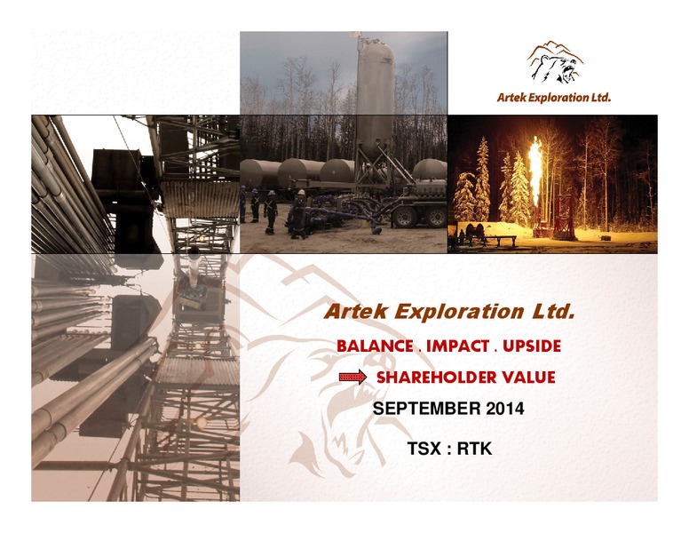 INVESTOR PRESENTATION – Artek Exploration Ltd. – slide 1