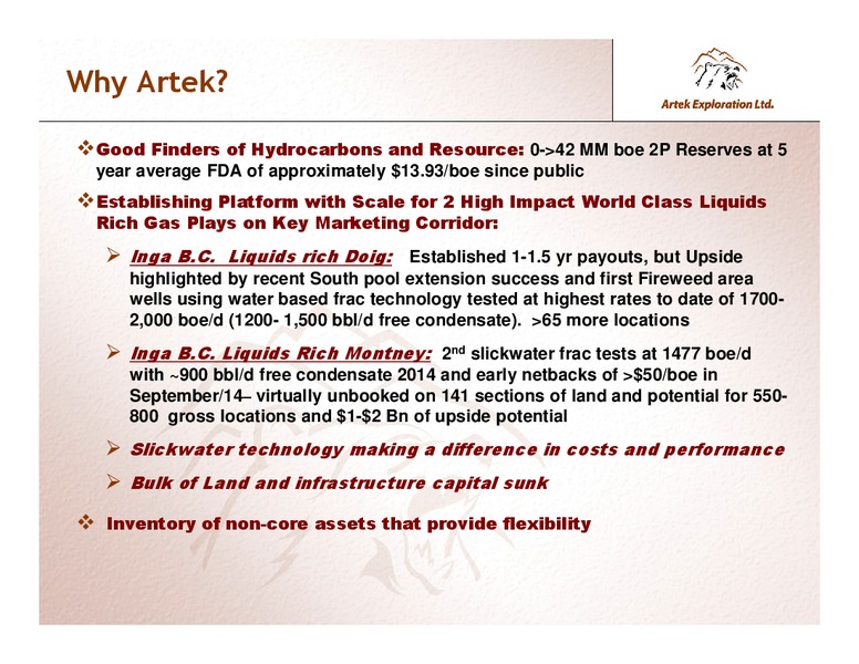 INVESTOR PRESENTATION – Artek Exploration Ltd. – slide 2