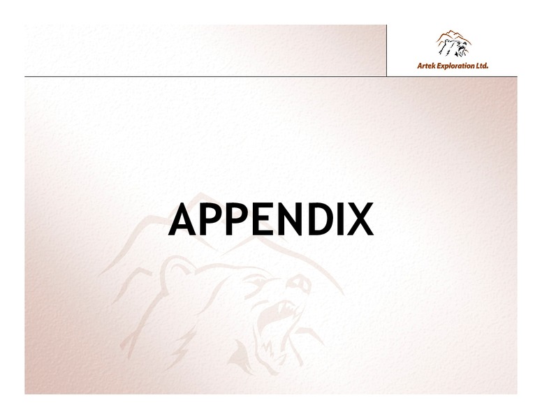 INVESTOR PRESENTATION – Artek Exploration Ltd. – slide 22