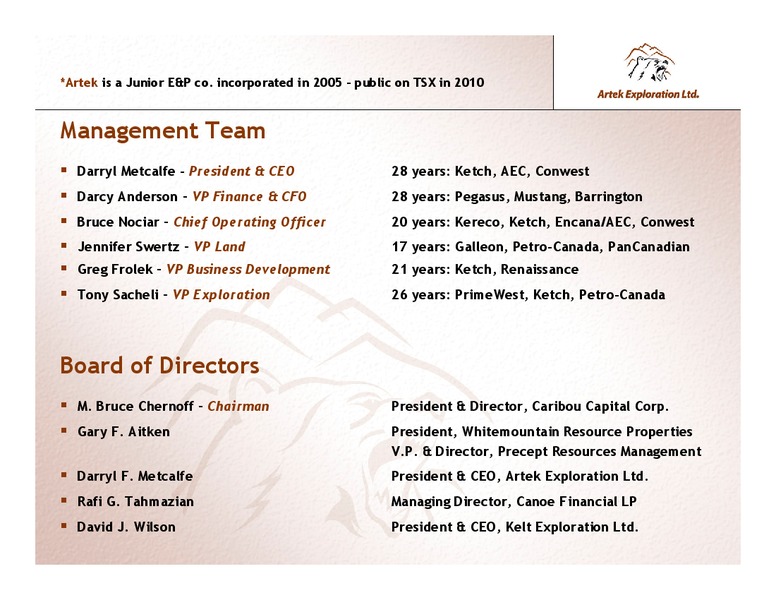 INVESTOR PRESENTATION – Artek Exploration Ltd. – slide 28