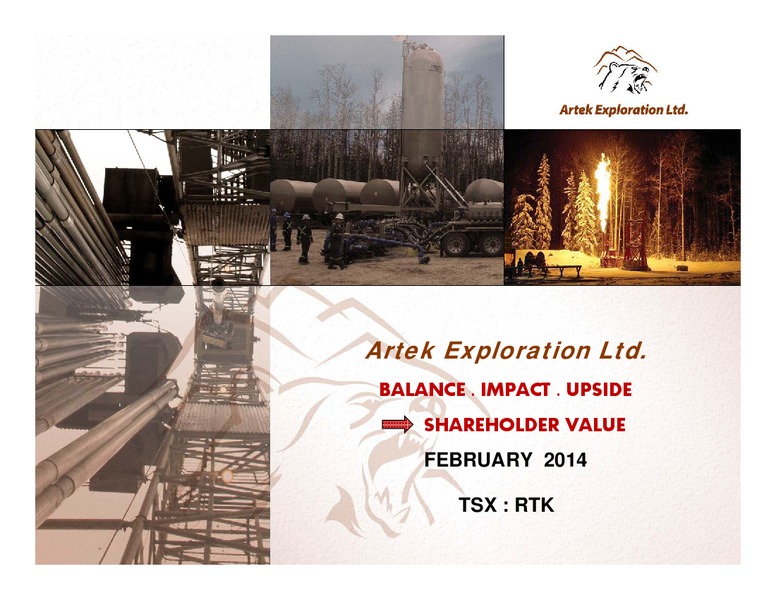 INVESTOR PRESENTATION – Artek Exploration Ltd. – slide 1