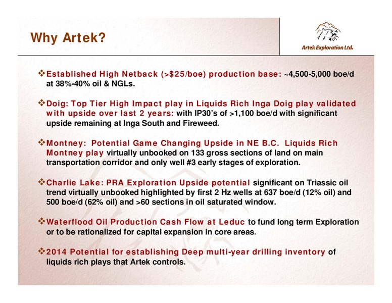 INVESTOR PRESENTATION – Artek Exploration Ltd. – slide 17