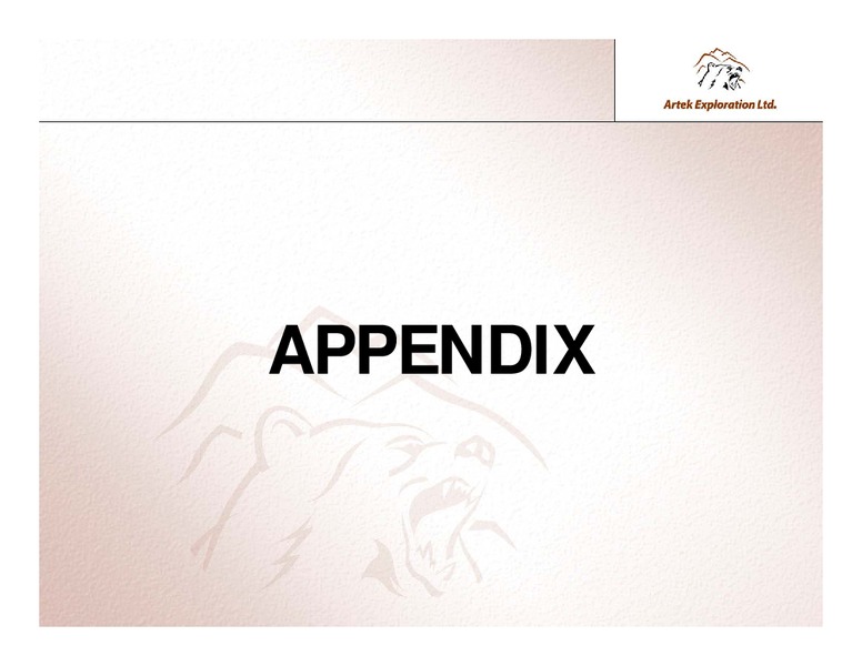 INVESTOR PRESENTATION – Artek Exploration Ltd. – slide 20