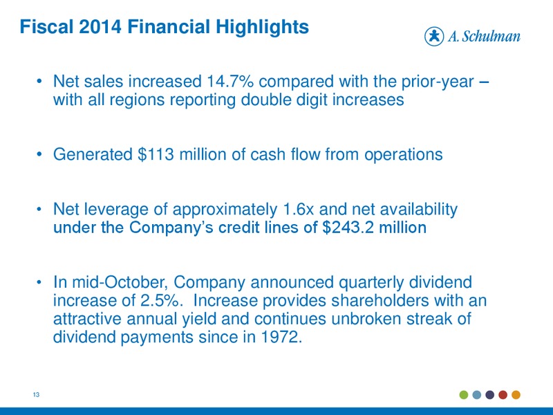 November 2014 Investor Presentation – A. Schulman Inc. – slide 12