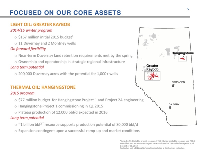 TD Securities 2015 London Energy Conference – Athabasca Oil Corp – slide 5