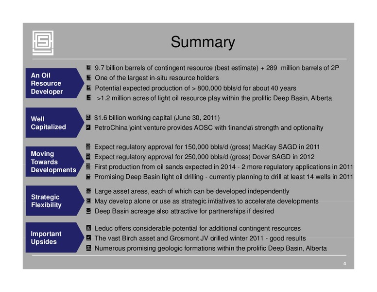 CANACCORD GENUITY GLOBAL ENERGY CONFERENCE – Athabasca Oil Corp – slide 3