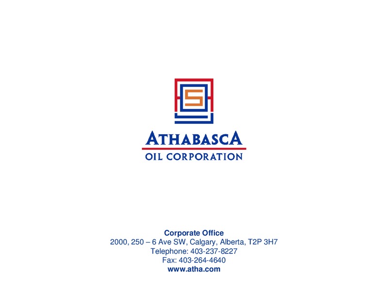CORPORATE UPDATE – Athabasca Oil Corp – slide 35