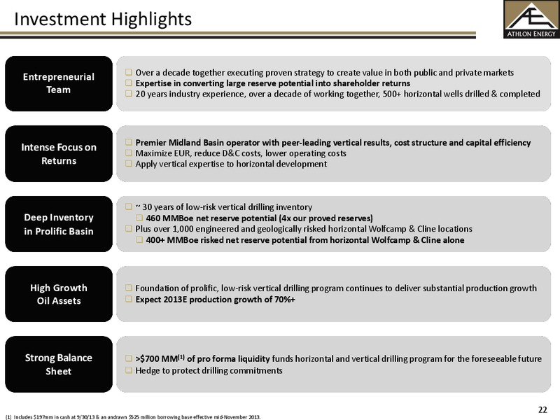 Investor Presentation – Athlon Energy Inc. – slide 21