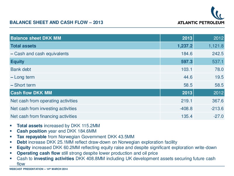 4Q 2013 – Atlantic Petroleum – slide 9