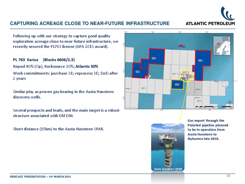 4Q 2013 – Atlantic Petroleum – slide 15