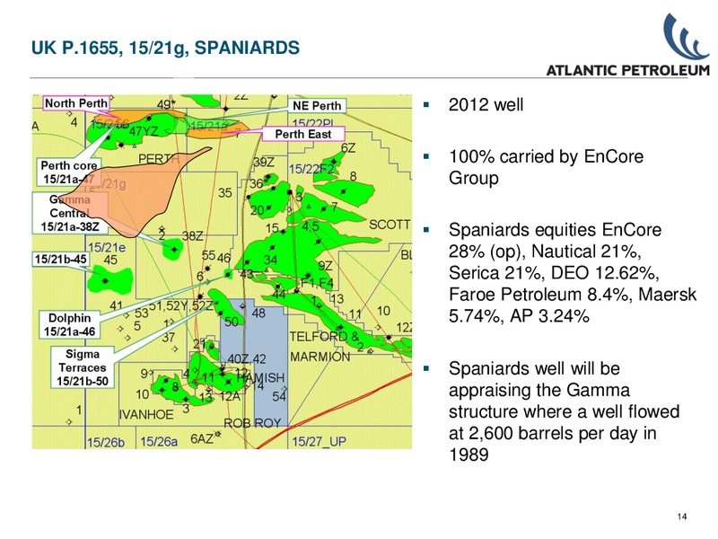 Q2 2011 WEBCAST PRESENTATION – Atlantic Petroleum – slide 13
