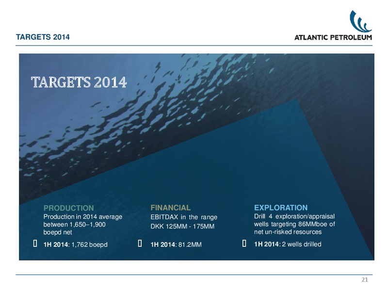 PARETO CONFERENCE – Atlantic Petroleum – slide 20