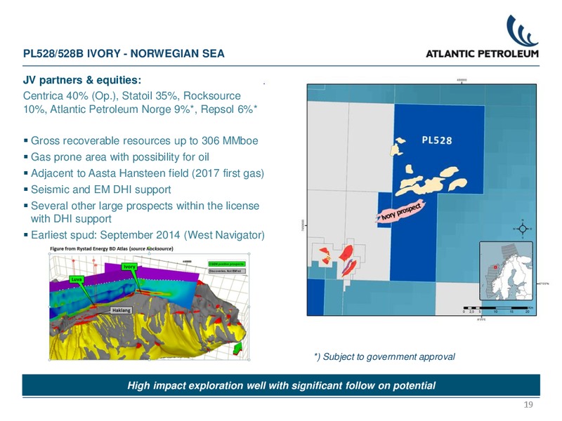 SEPTEMBER 2014 PARETO CONFERENCE – Atlantic Petroleum – slide 18